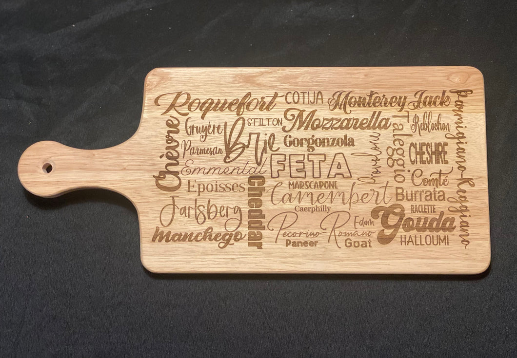 Engraved Handle Cutting Board / Charcuterie Board (Large)